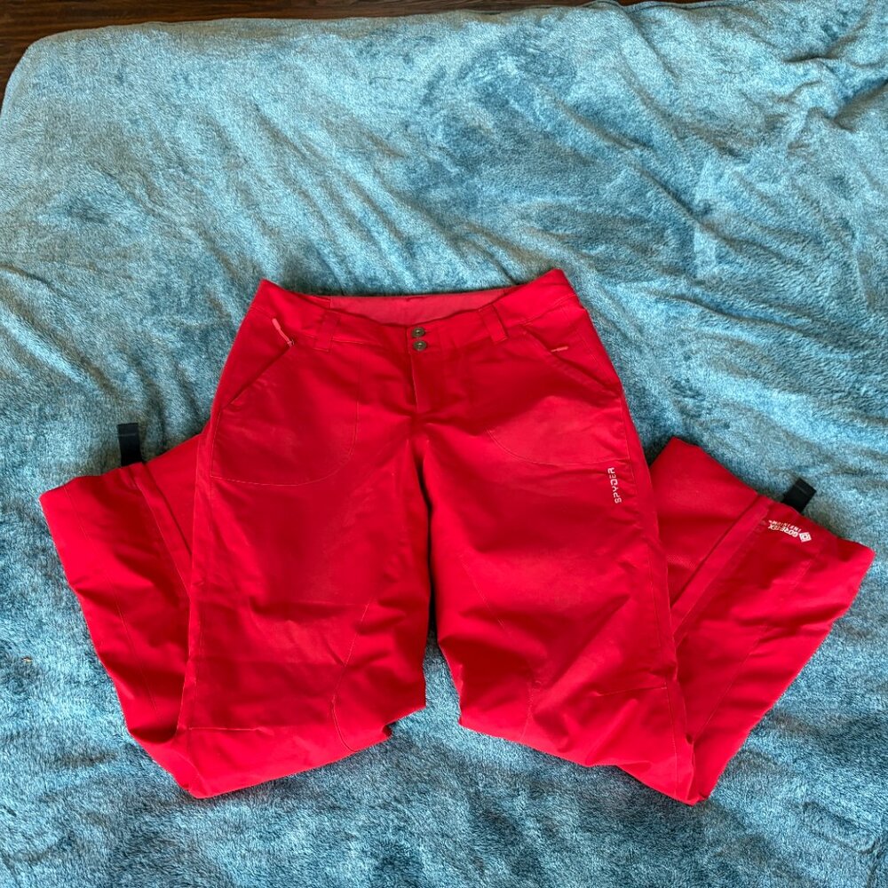 Spyder Hone Gortex Shell Snow Pants Sz 12 Red Womens